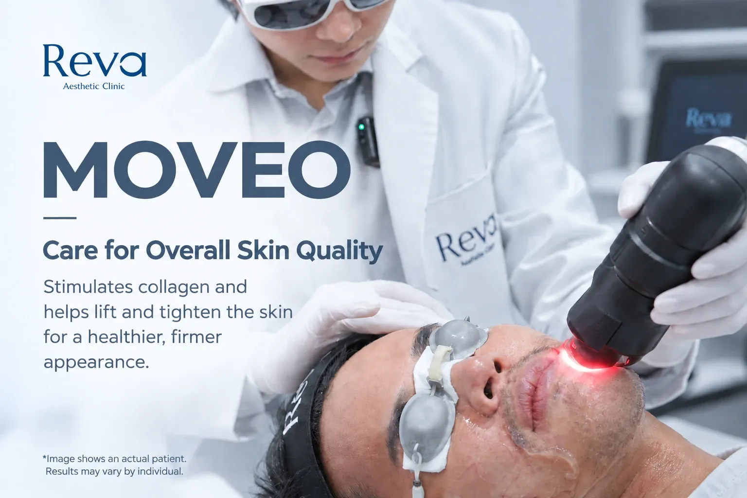 RedTouch Pro MOVEO technique at Reva Aesthetic Clinic for overall skin quality, collagen stimulation, and firmer-looking skin.