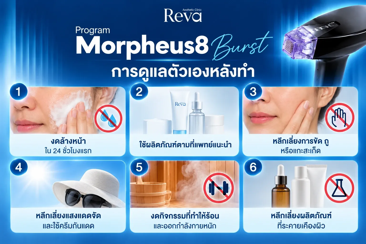 การดูแลตัวเองหลังทำ Program Morpheus8 Burst