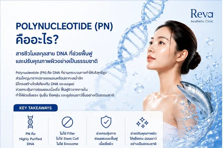 What is Polynucleotide (PN)? Medical illustration explaining highly purified DNA for tissue repair, skin regeneration, and improved skin quality.
