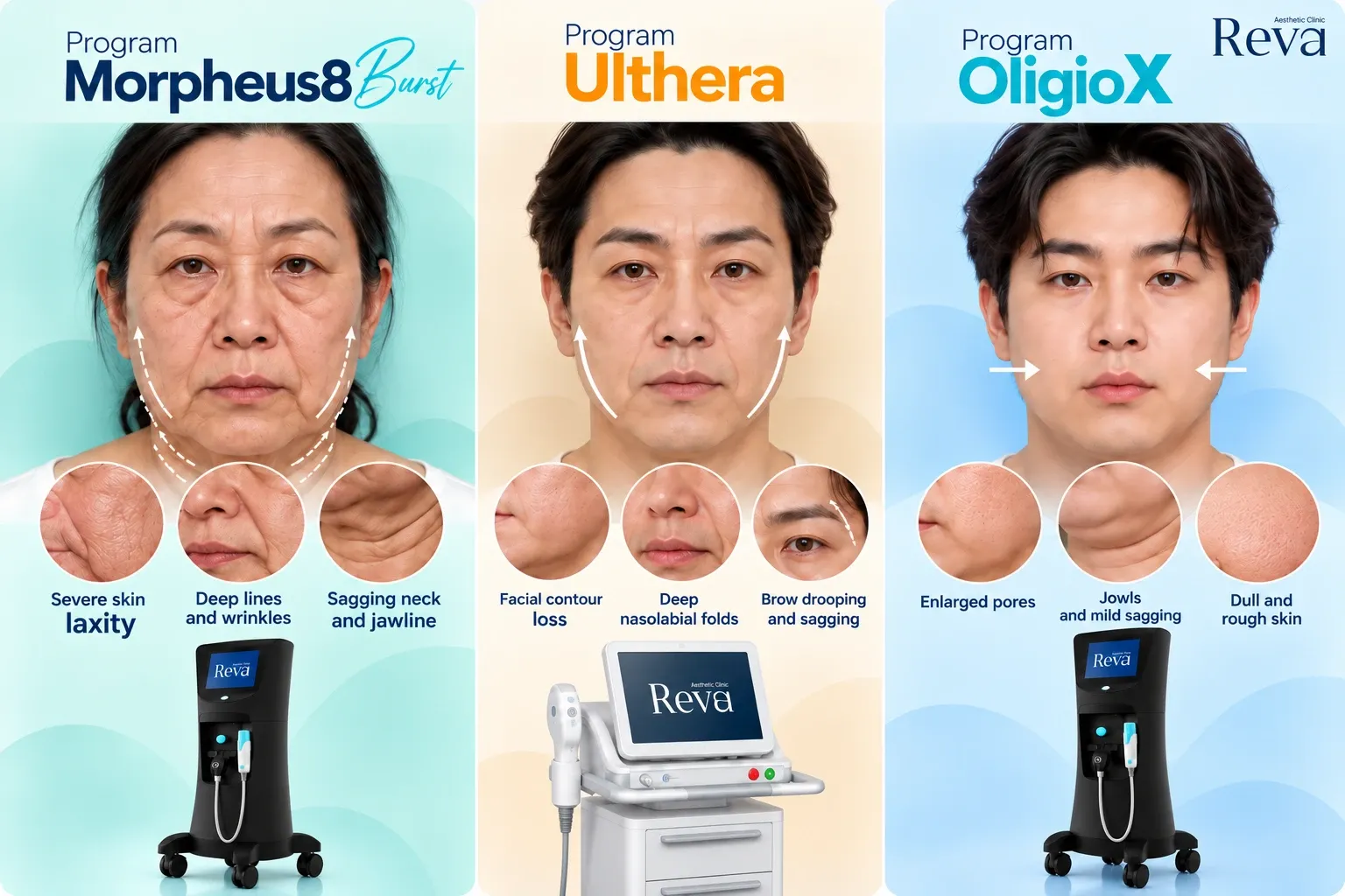 compare morpheus vs ulthera vs oligiox